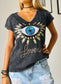 V-neck Sequin Graphic T-shirt