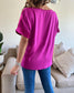 Women's Casual Solid Color V Neck Satin Blouse
