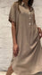 Half Lapel Loose Long Dress