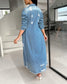 Women's Casual Ripped Raw Hem Button Front Longline Denim Coat