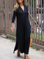 Women's Casual Solid Color V-neck Comfortable Dress