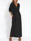 Women's Casual Solid Color V Neck Slit Dress