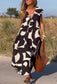 Women's Casual Printing V Neck Mixi Dress