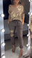 V-neck Hot Stamping Design Two-piece Suit