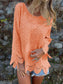 Round Neck Top with Cutout Hem