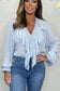 Cotton and linen V-neck casual top