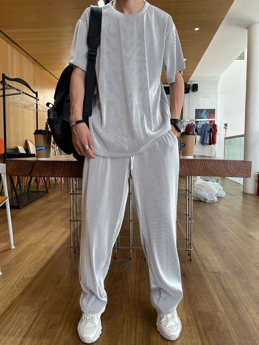 Men's Casual Ice Silk Male leisure Suit