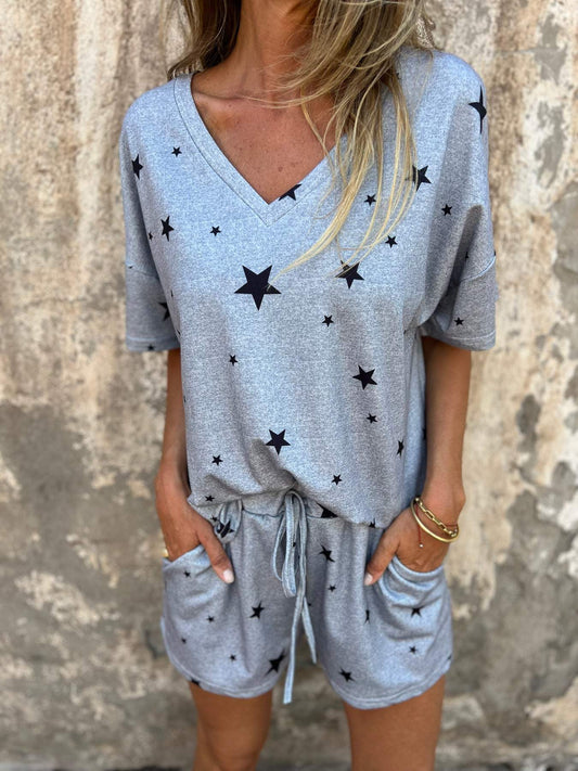 Comfortable Star Print Set