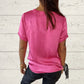 Satin V-neck T-shirt