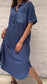 Half Lapel Loose Long Dress
