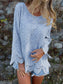 Round Neck Top with Cutout Hem