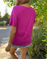 Women's Casual Letter print Polka dot Round Neck T-shirt